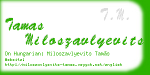 tamas miloszavlyevits business card